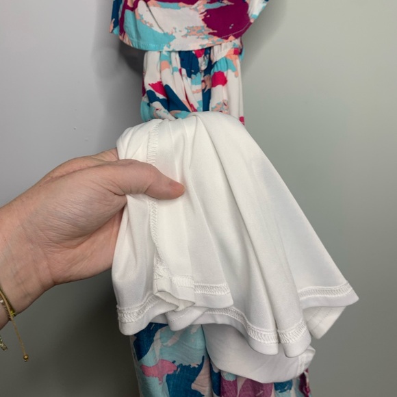 Emily Wonder one-shoulder patterned dress with waist tie - Picture 6 of 7